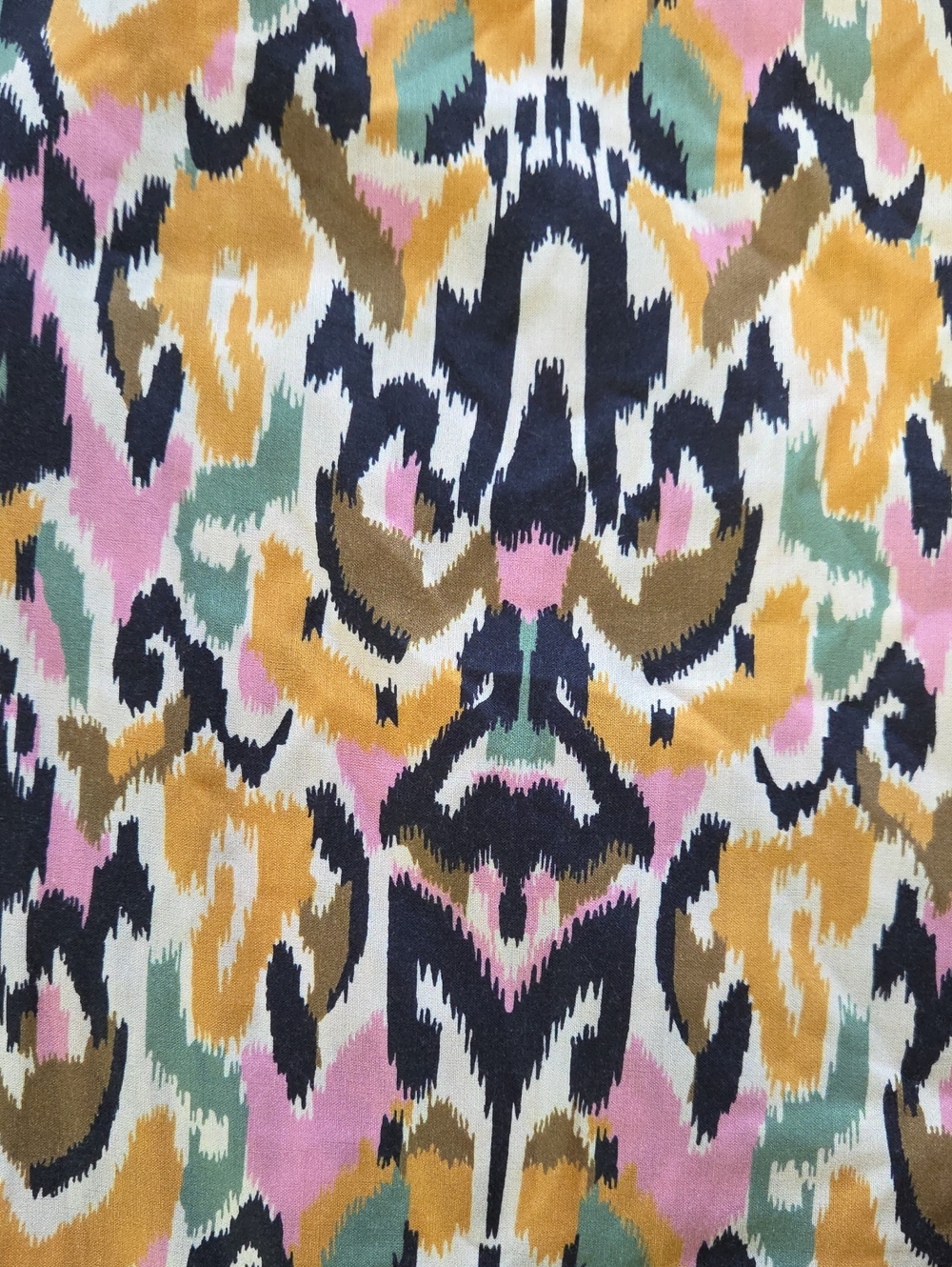 Anthro Mari Rai Ikat Print Flutter Sleeve Blouse - Size 1X - Picture 3 of 10